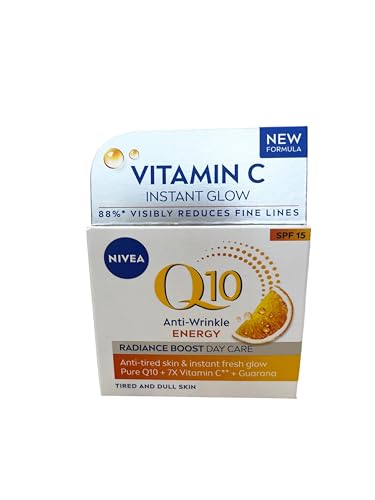 NIVEA Q10 Plus C Anti-Wrinkle Day Cream 50ml - Rejuvenating Facial Moisturizer with Vitamin C & Coenzyme Q10