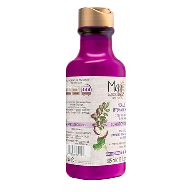 Maui Moisture Heal & Hydrate + Shea Butter Conditioner to Repair & Deeply Moisturize Tight Curly Hair with Coconut & Macademia Oils, Vegan, Silicone, Paraben & Sulfate-Free, 13 fl oz (Pack of 2)