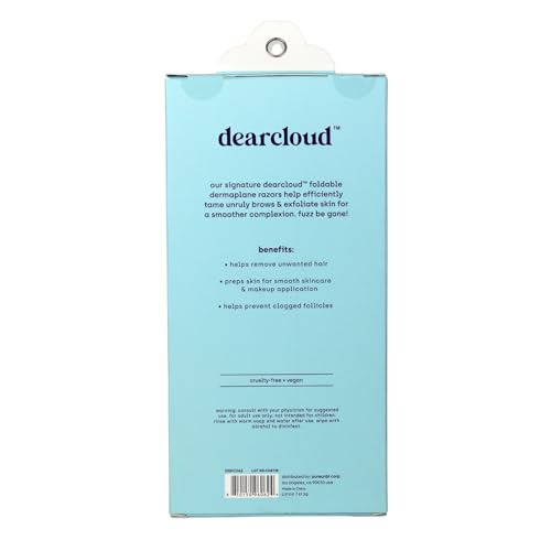 dearcloud Pastel Clouds Folding Dermaplane Razors ? Set of 6 ? Flawless Facial Hair Remover, Dermaplane Razor for Women Face & Exfoliation Tool (Pastel Clouds Folding)