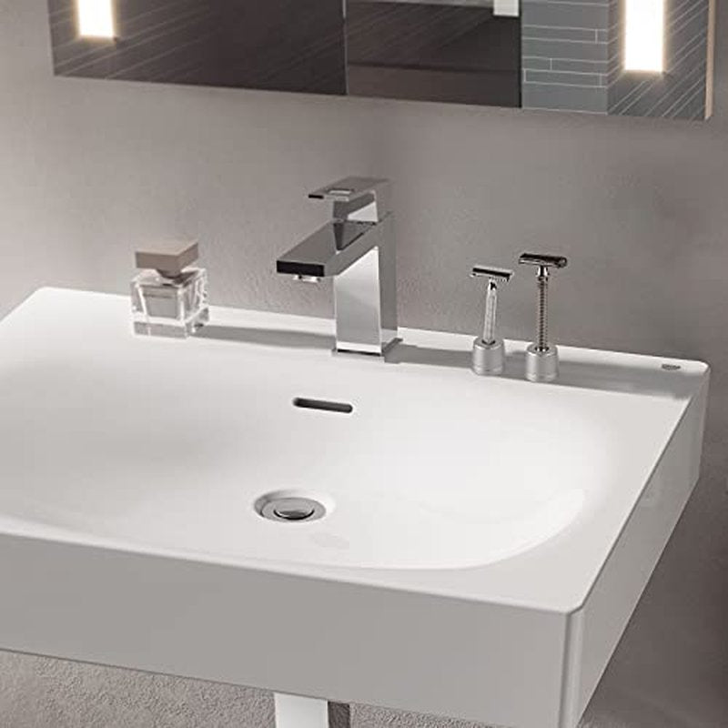 Linkidea 2 Pack Safety Razor Stand, Opening Dia 0.5" (13mm) Men's Shaving Razor Holder, Razor Holder for Bathroom Countertops Compatible with Shaving Revolution (Brushed Silver)