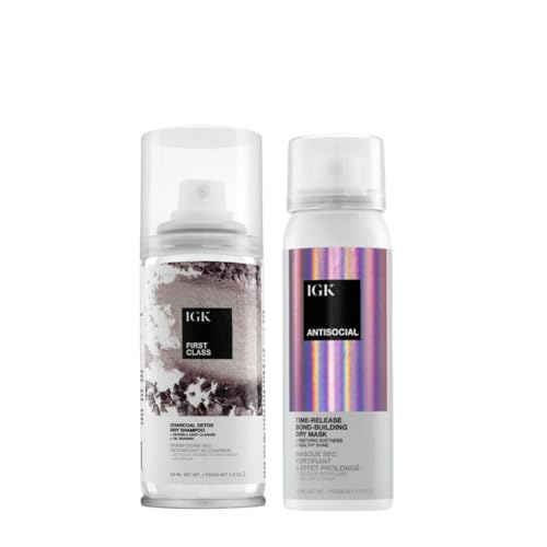 Travel Set: IGK First Class Dry Shampoo & Antisocial Hair Mask - Volume & Nourishment