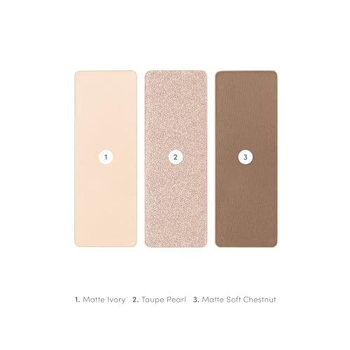Jane Iredale PurePressed Eye Shadow Triple in Driftwood – Mineral Pigment, Long-Lasting & Crease-Resistant