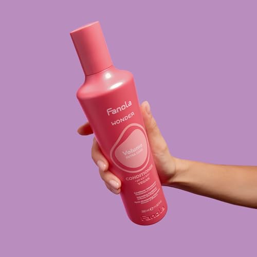 Fanola Wonder Volumizing Conditioner for Fine Thin Hair - Detangling Hair Conditioner for Women & Men - Lightweight Vegan Formula - Brightens & Softens Strands (350 ml)