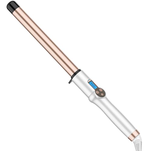 Hoson 1 Inch Extra Long Ceramic Curling Wand for Long Hair No Clamp - Fast Heating