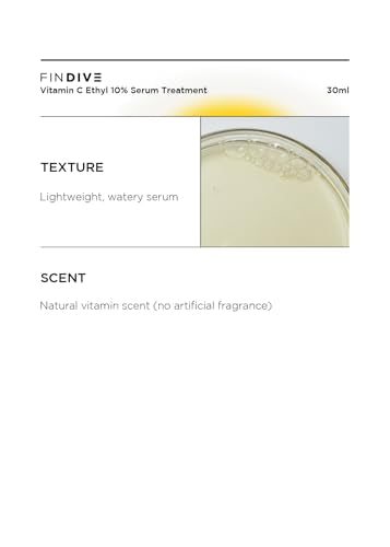 FINDIVE Vitamin C Ethyl 10% Serum for Dark Spots & Anti-Aging - Hydrating Face Treatment