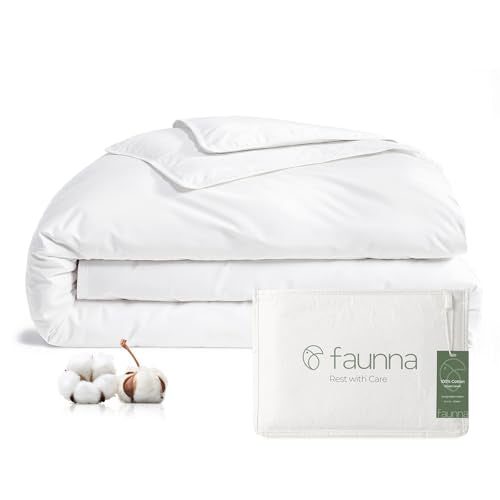 King White Cotton Duvet Cover with Dust Mite Protection - Hypoallergenic Bed Protector