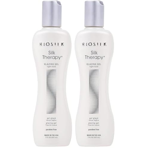 BioSilk Silk Therapy Glazing Gel, Light-Hold Styling Gel For Shine Without Stickiness, Sulfate, Paraben, & Cruelty-Free, 7 Oz (Pack of 2)