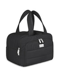 Black Travel Toiletry Bag with Puffer Makeup Organizer & Compartments