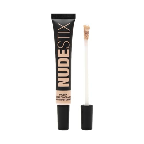Nudestix NUDEFIX Cream Concealer ? Hydrating, Buildable Liquid Concealer for Dark Circles, Redness & Blemishes | Skincare-Infused, Natural Finish | Clean, Vegan & Fragrance-Free