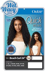 Outre Quick Weave Wet & Wavy Synthetic Half Wig Beach Curl 24 Inches