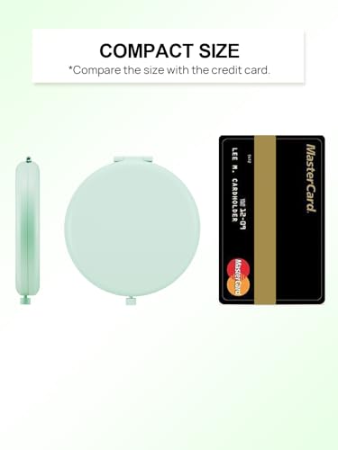 Cyan Compact Pocket Mirror 2.5 Inch Double-Sided Makeup Mirror with 1X & 2X Magnification - 12 Pieces