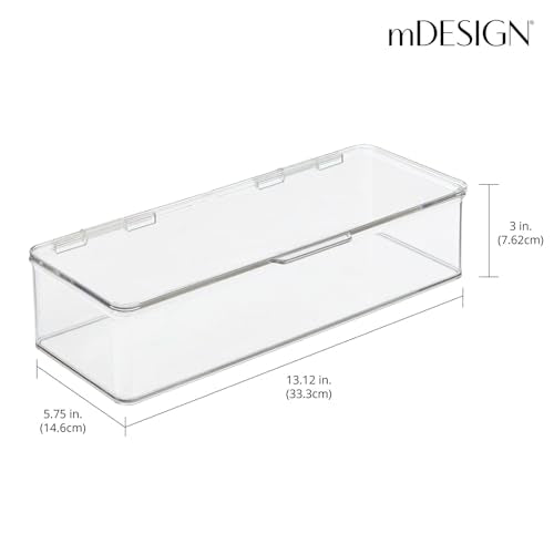Stackable Makeup Storage Organizer Box - Clear Bathroom Vanity & Drawer Holders - 2 Pack