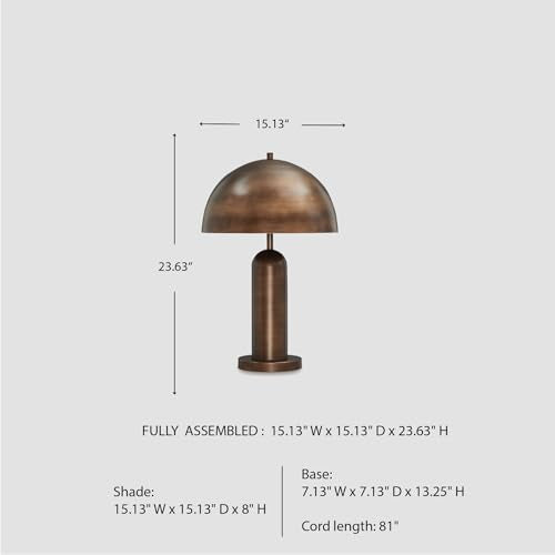 Industrial Metal Dome Table Lamp - Modern Accent Lighting