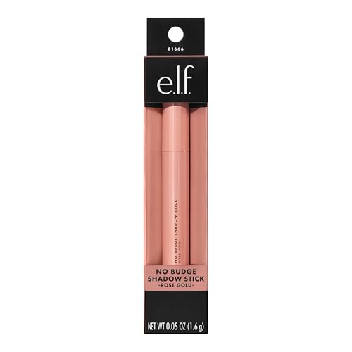 e.l.f. No Budge Shadow Stick, Long-Lasting Cream Eyeshadow Stick For High-Pigment, Metallic Color, Vegan & Cruelty-Free, Rose Gold