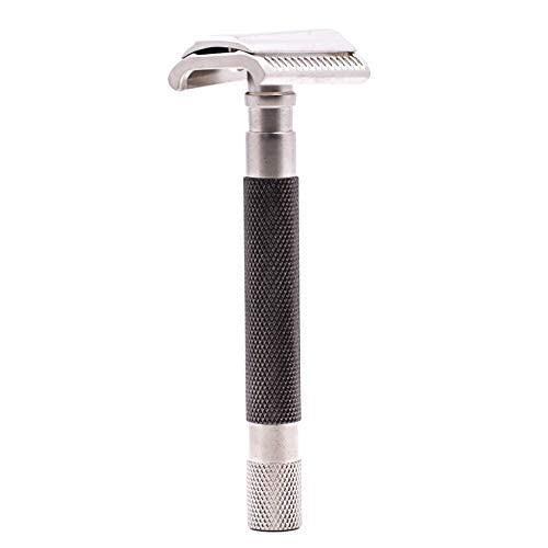 Parker Semi-Slant Double Edge Safety Razor - Graphite Finish with 5 Blades