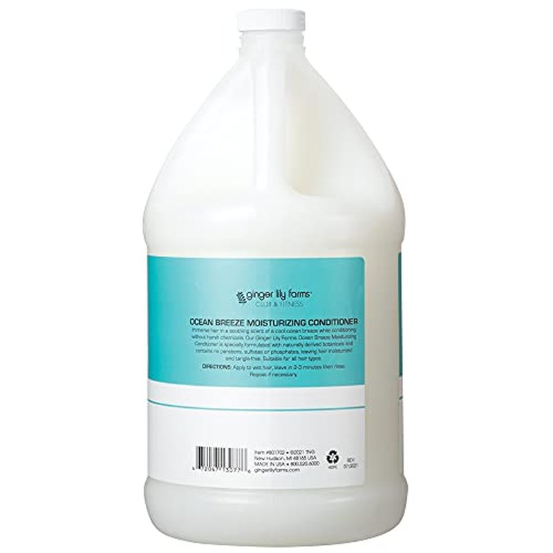 Ginger Lily Farms Club & Fitness Moisturizing Shampoo and Conditioner Bundle, Ocean Breeze, 1 Gallon Each