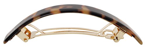 Tokyo Finish France Luxe Narrow Rectangle Volume Hair Barrette - Thick Hair Hold