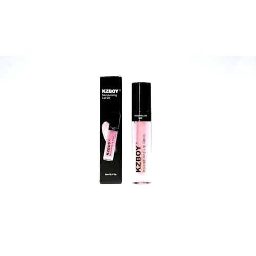 KZBOY Lip Gloss Lip Oil Watermelon Scented 8ml Moisturizing Lip Gloss for Dry Lips High Shine Smooth Finish Clear Pink Shade(Watermelon)