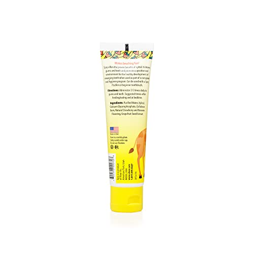 Kids Natural Strawberry Banana Xylitol Tooth Gel - 2 Fl Oz, Pack of 6 - Fluoride-Free Toddler Toothpaste
