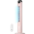 Pink 42 Inch Tower Fan with Remote, 6 Speeds & 4 Modes - Quiet Oscillating Bladeless Fan