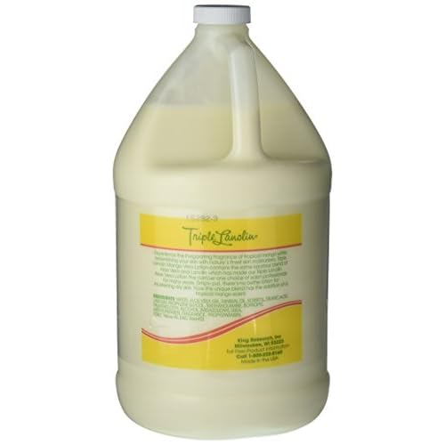 Triple Lanolin Mango Vera Soothing Lotion (1 Gallon) ? Tropical Mango Scented Aloe & Lanolin Moisturizer for All Skin Types ? Deeply Hydrating Hand and Body Lotion ? Non-Greasy & Fast-Absorbing