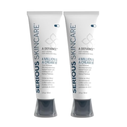 Serious Skincare Retinol Vitamin A Cream XR Premium Moisturizer for Face & Neck 2 fl oz, Anti-Aging - Day & Night - Reduce Fine Lines & Wrinkles - For Radiant Skin Set of 2