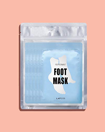 Foot Mask 5-Pack - Moisturizing Spa Treatment with Peppermint & Lavender - Dry Cracked Heel Repair