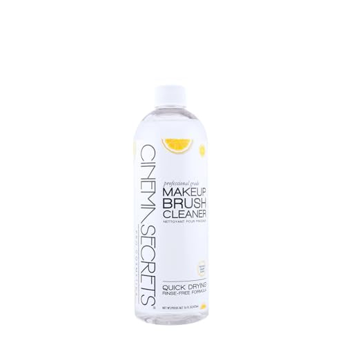 Cinema Secrets Original Makeup Brush Cleaner Solution - Professional Cleanser for Makeup Brushes - Quick-Drying, Rinse-Free Formula - Removes Stubborn Waterproof Make Up - Lemon