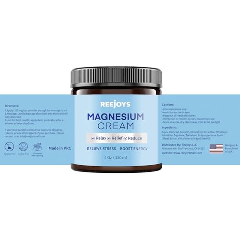 Magnesium Body Butter: Relaxing Magnesium Cream with Shea Butter & Dead Sea Salts | Unscented Magnesium Lotion to Soothe Legs & Feet and Nourish Skin