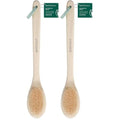 EcoTools Bristle Bath Brush, Shower Body Brush with Gentle, Stiff Bristles, Long Bamboo Handle, Gently Exfoliating for Back & Body, Stimulates Blood Circulation, Eco-Friendly, 1 Count (Pack of 2)
