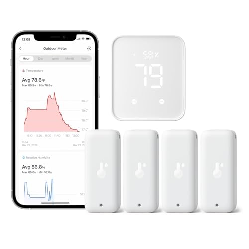 Wi-Fi Humidity Sensor 4 Pack with Hub - Indoor Outdoor Thermometer with Smart Alerts (Variation 5)