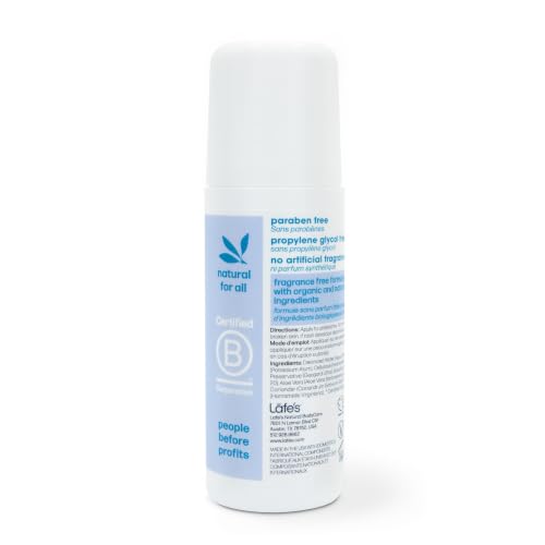 Lafe's Natural Deodorant Unscented 3oz Roll-On - 4 Pack, Aluminum & Baking Soda Free