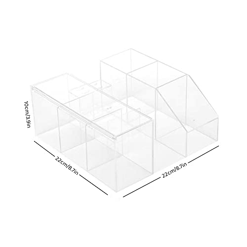 LIXIMMAZN Transparent Acrylic Large Capacity Makeup Organizer with Lash & Brush Storage