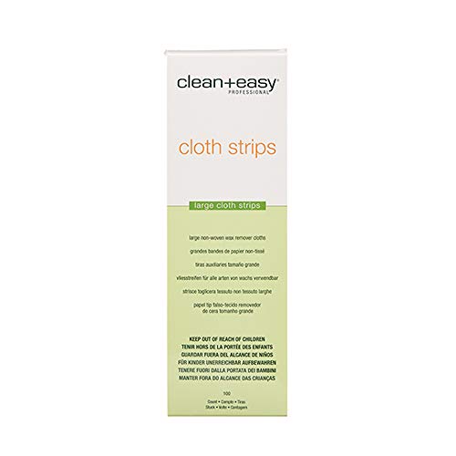Clean + Easy Cloth Wax Strips ? Non-Woven Wax Strips for Hair Removal, Salon and At-Home Use for Face, Legs & Body, 3¡±x 9¡±, 100 Count