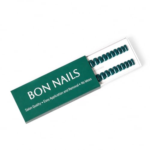 BON NAILS Wicked Green Classic Short Press-On Nails 30 Pieces with Glue Tabs