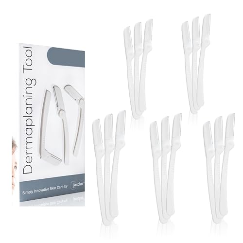 Dermaplaning Tool (15 Count) ? Easy to Use Dermaplane Razor for Face ? Facial Hair Removal for Women ? Blade for Eyebrows and Peach Fuzz ? Face Shavers for Women Help Exfoliate and Smooth the Skin