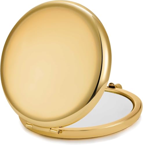Mini Portable Makeup Mirror 1X/2X Magnification Gold 18 Pack