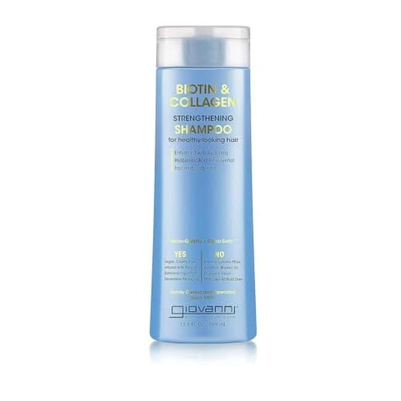 GIOVANNI Biotin & Collagen Shampoo - Strengthening Shampoo, Vegan, Cruelty-Free, Infused with Natural Botanical Ingredients, Salon-Quality, Color-Safe, For Healthy-Looking Hair - 13.5 Oz