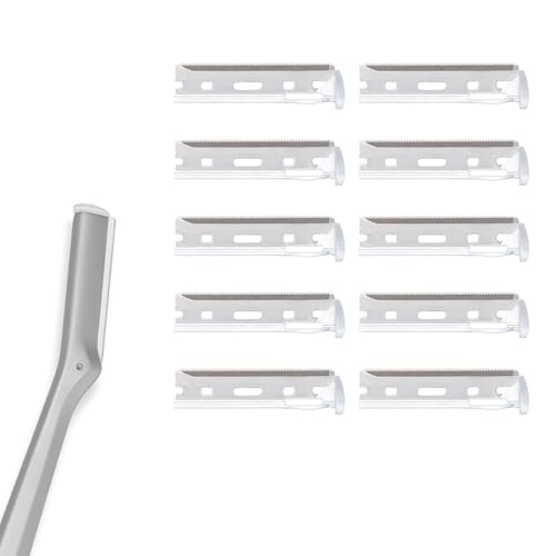 Facial Razor Replacement Blades ? Designed for compatibility with Tweezerman facial razors. Pack of 10 (No handle included)