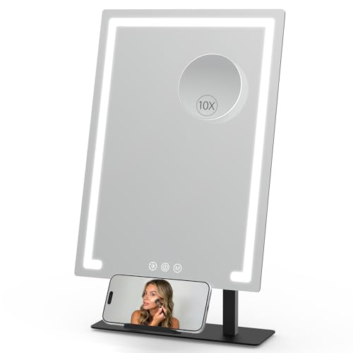 Vanity Mirror with Lights 3 Color Modes & 10X Magnifying Mirror - Touch Control
