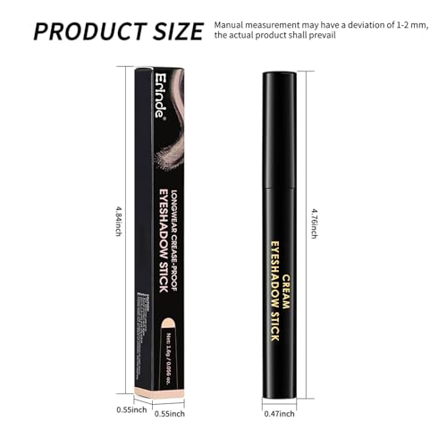 Erinde Waterproof Cream Eyeshadow Stick, Cool Taupe Brown Matte Eye Shadow Sticks, Cream to Powder Eyeshadow Crayon, Buildable & Blendable Long-Lasting Eye Shadow Stick, Vegan & Cruelty-Free, 13