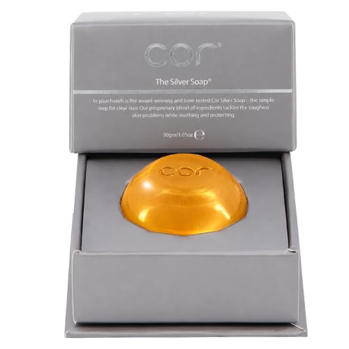 Cor Silver Soap 30g - Multi-Tasking Hydrating Facial Cleansing Bar with Hyaluronic Acid & Botanicals (1.06 Ounce, Pack of 1)