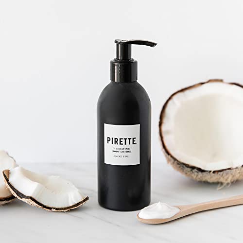 Pirette Hydrating Body Lotion for All Skin Types – Lightweight Moisturizer with Coconut & Shea