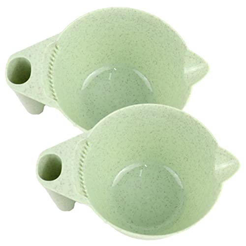Hair Dye Mixing Bowl Set 4 Pcs, 17x9cm PP Material with Hollow Handle - Green