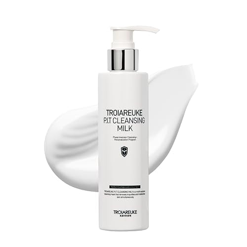 TROIAREUKE PIT Cleansing Milk I Deep Cleansing Daily Facial Cleanser for All Skin Types, Dry, Hydrating Face Mask with Antioxidants, Vitamins, Moisturize Korean Aesthetic Skin Care 6.08 fl oz