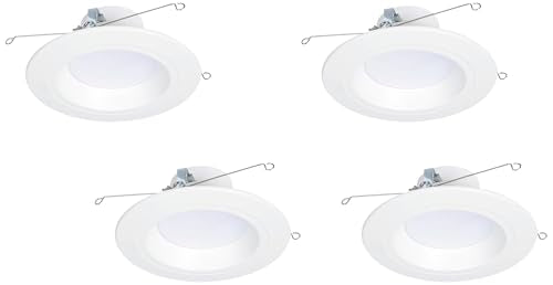 600 Lumens 6-Inch LED Recessed Light Trim with Selectable Color Temp - Pack of 4
