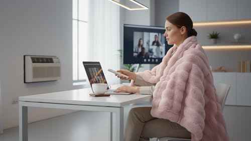 Ghouse Pink Faux Fur Bubble Throw Blanket 50x60 inches, 860 GSM, Soft Plush Decor for Couch & Bed