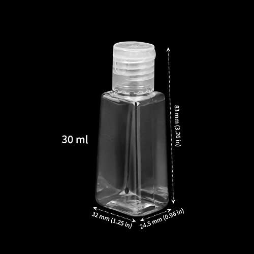 100 Pack 1oz Plastic Travel Bottles with Flip Caps - Refillable Water & Lotion Containers