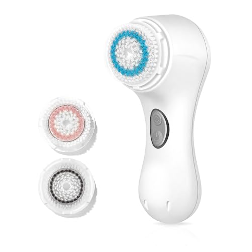 Microtree Electric Facial Cleansing Brush, Ultrasonic Vibrating Face Brush, 2 Speeds for Gentle Clean, Rechargeable Face Scrubber Exfoliator Waterproof Sonic Face Brushes for Cleansing
