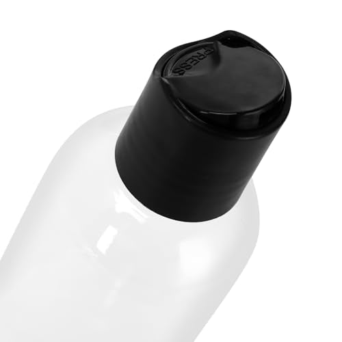 4oz Clear Plastic Travel Bottles with Black Disc Cap - 60 pcs, Leakproof, Refillable, Portable